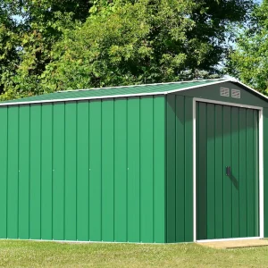 Duramax ECO 3,12 x 2,94 m metalna šupa - zelena s prljavo bijelim ukrasima