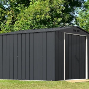 Duramax ECO 3,12 x 2,94 m metalna šupa - antracit s prljavo bijelim ukrasima