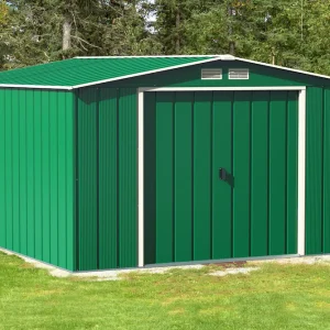 Duramax ECO 3,12 x 3,54 m metalna šupa - zelena s prljavo bijelim ukrasima
