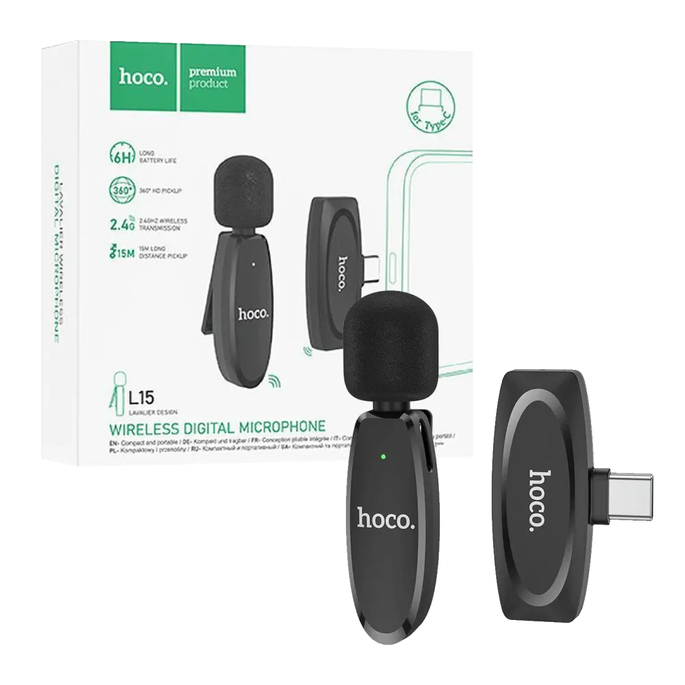 hoco. Bežični mikrofon sa USB type C konetktorom - L15 Crystal Lavalier