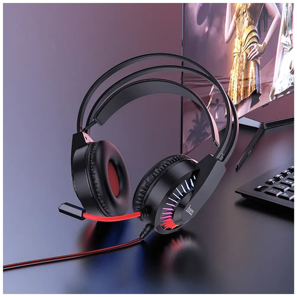 hoco. Slušalice sa mikrofonom, gaming, 3.5 mm / USB, LED - W105 Joyful