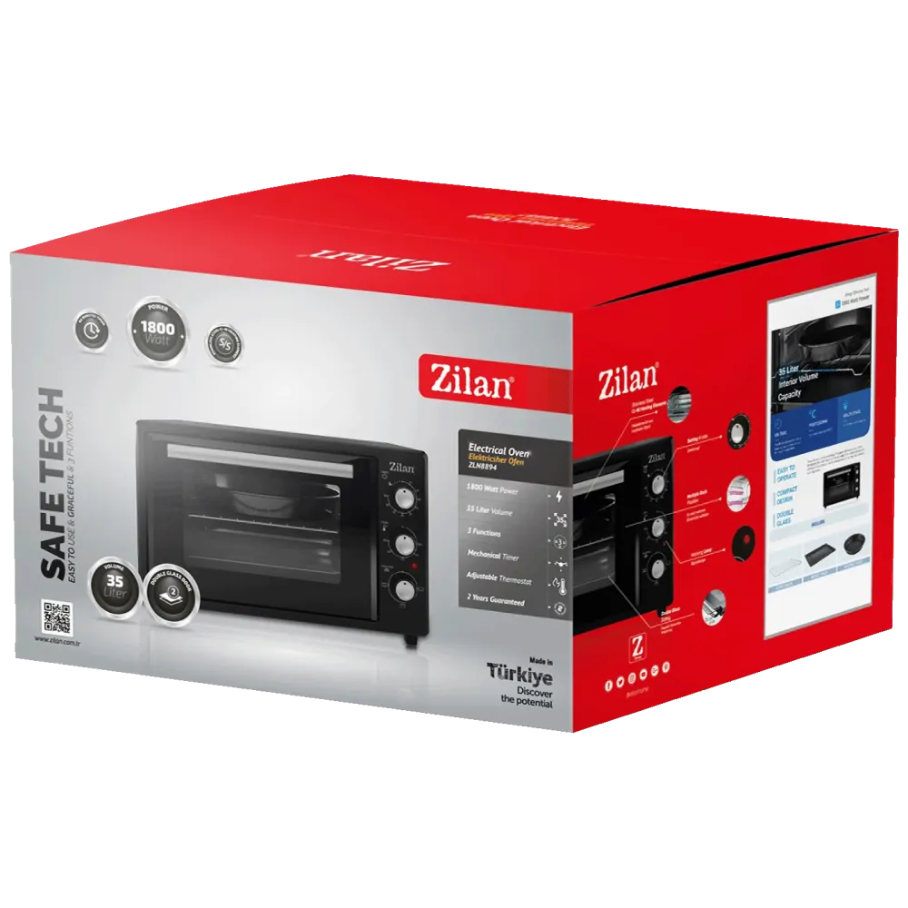 Zilan Mini pećnica, zapremina 35 l, 1800 W, crna - ZLN8894
