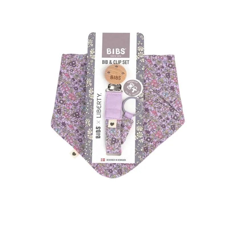 BIBS Dodaci - Bandana Maramica i Niz za sisanje - Liberty - Kamilica Livada/Ljubičasto Nebo