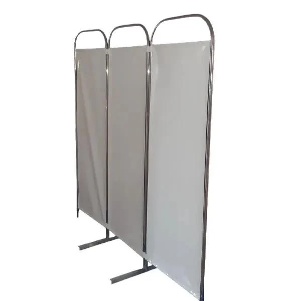 Paravan medical, cadru inox, cu 3 segmente