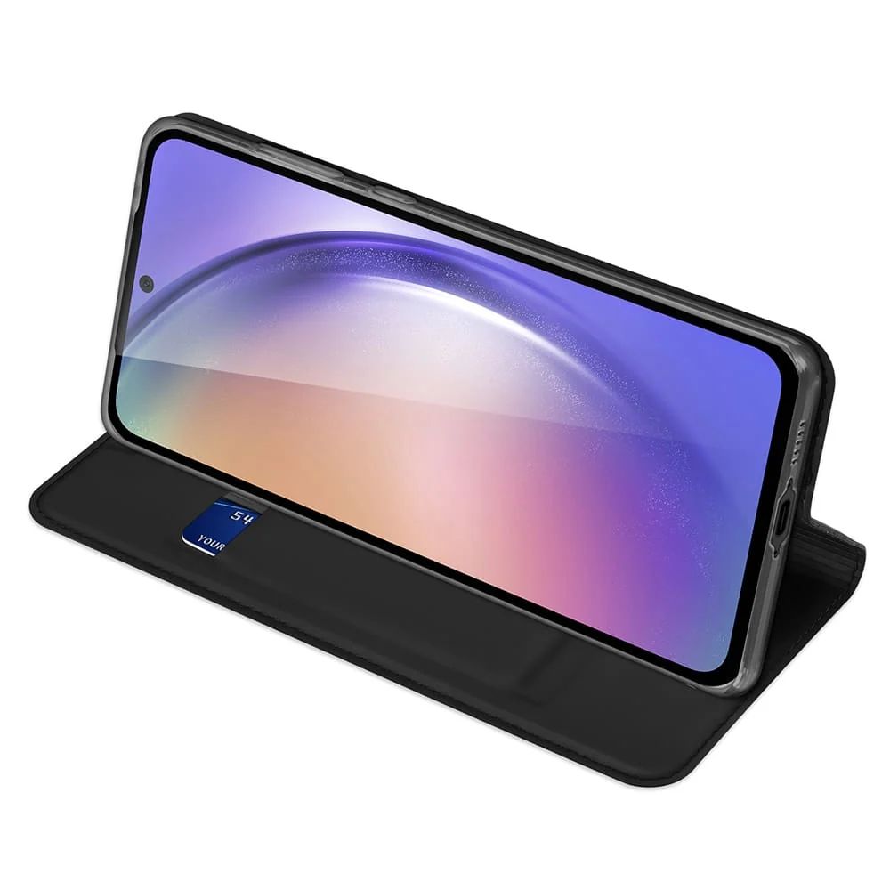 DUX DUCIS Skin Pro – Glatka kožna preklopna maska za Motorola Edge 40 Neo crna