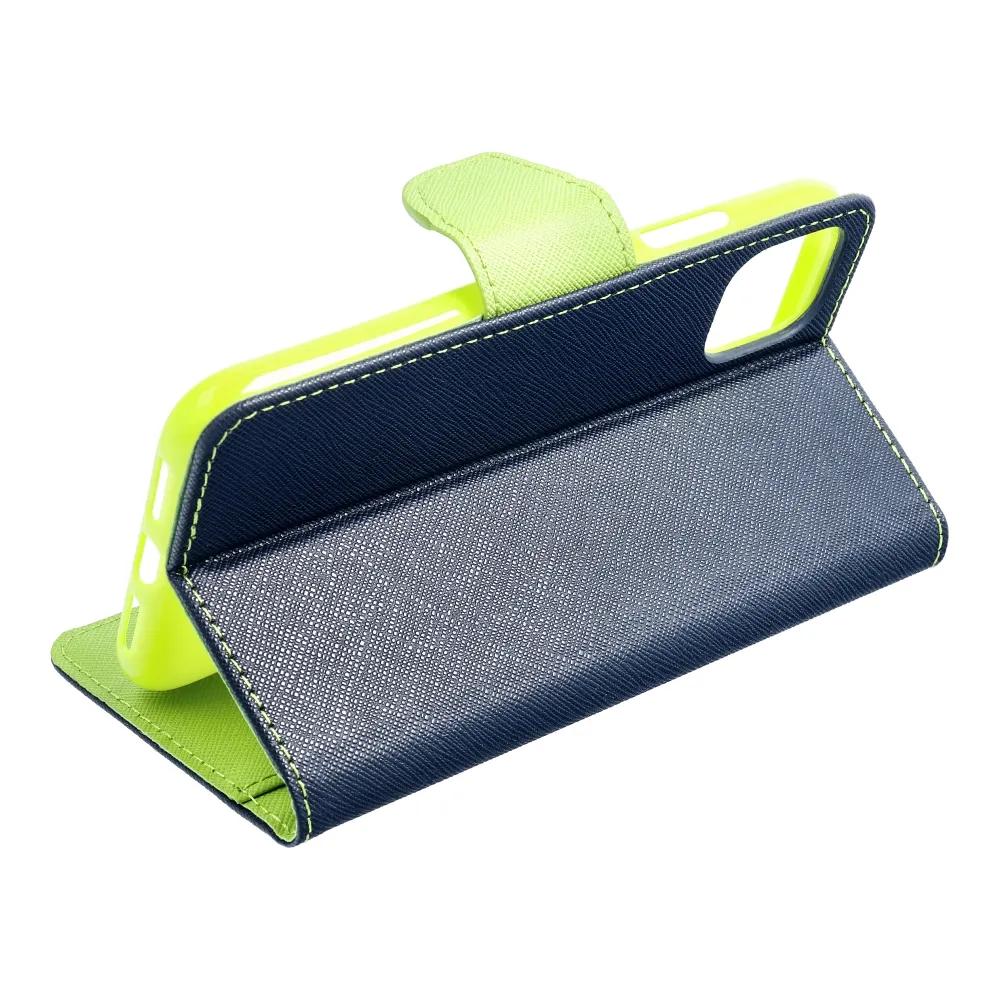 Fancy Book futrola za MOTOROLA MOTO G14 mornarsko plava / limeta