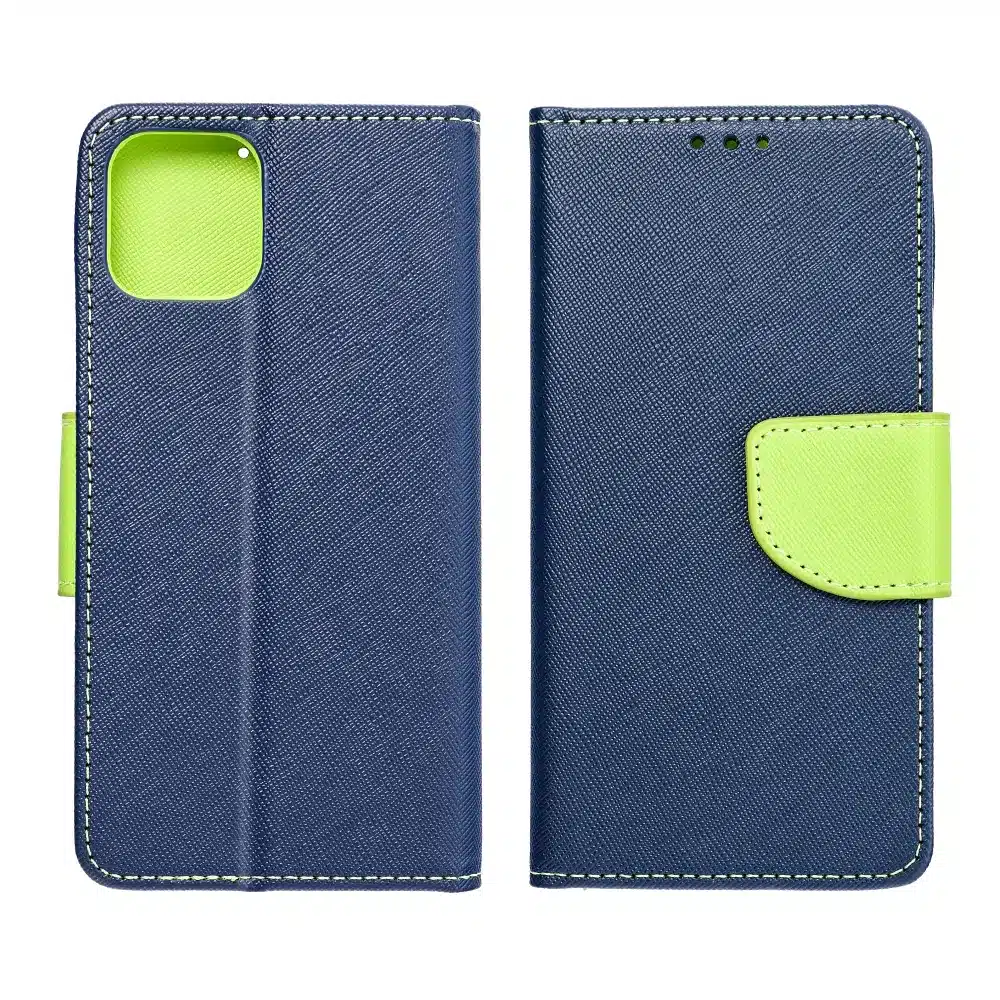 Fancy Book futrola za MOTOROLA MOTO G14 mornarsko plava / limeta