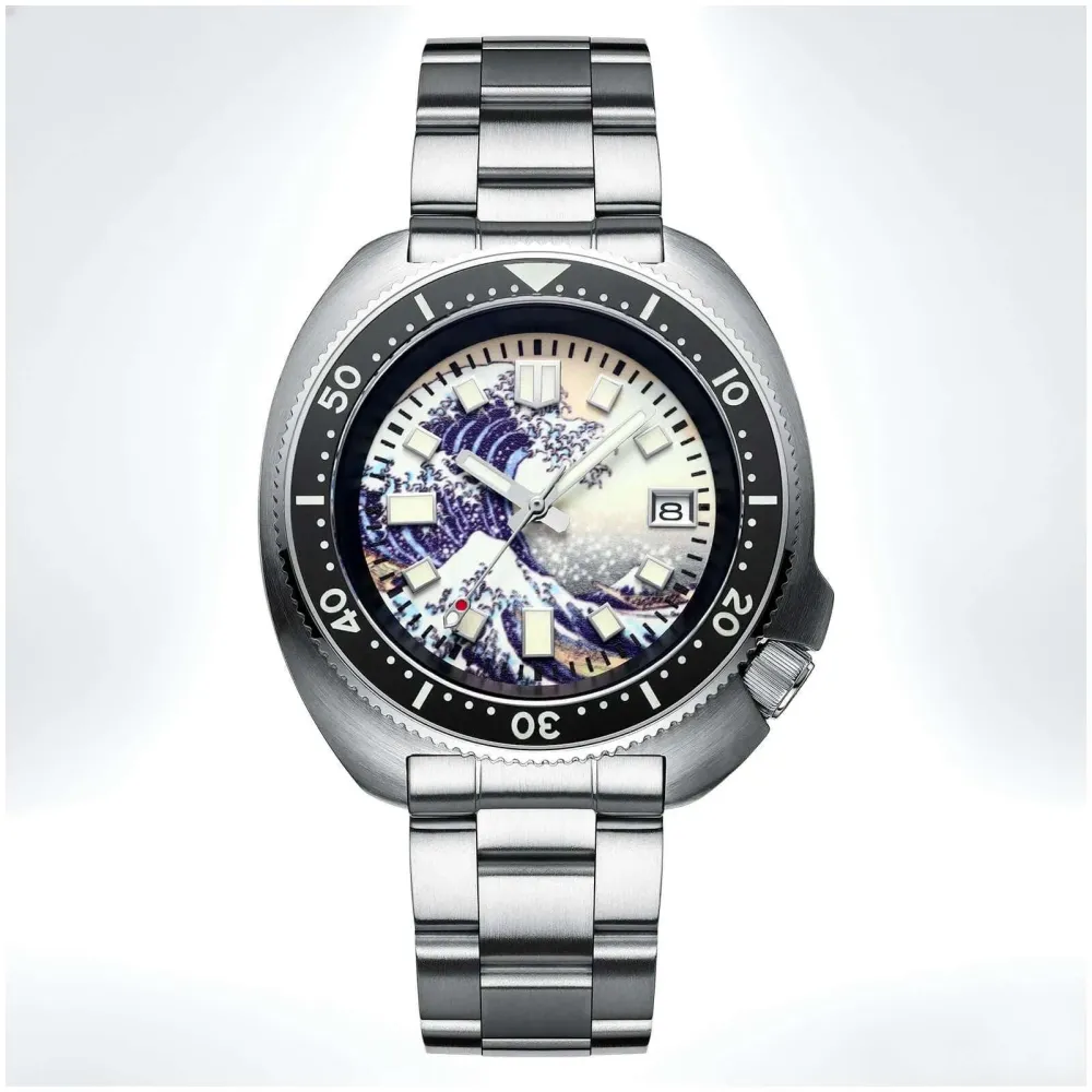 ADDIESIVE Reloj de buceo Cristal de zafiro sintético Esfera luminosa 200M H8-Surf