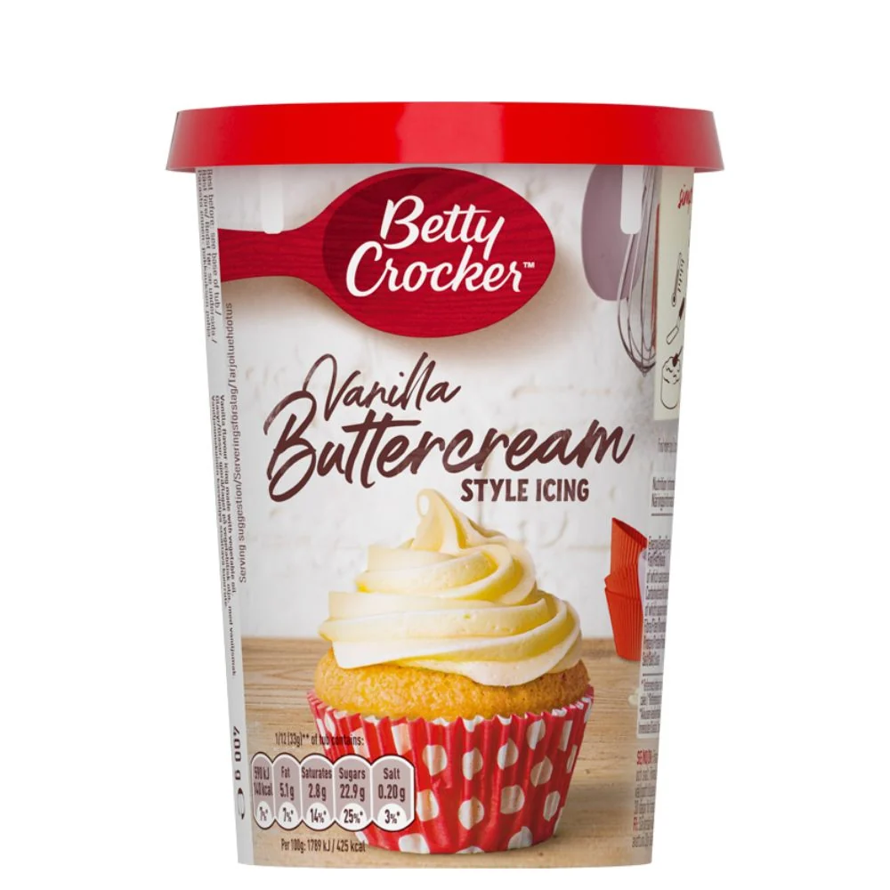 Betty Crocker Vanilla Buttercream Icing, vanilin glazura od 400g