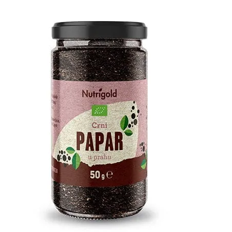 BIO crni papar u prahu staklenka 50g Nutrigold