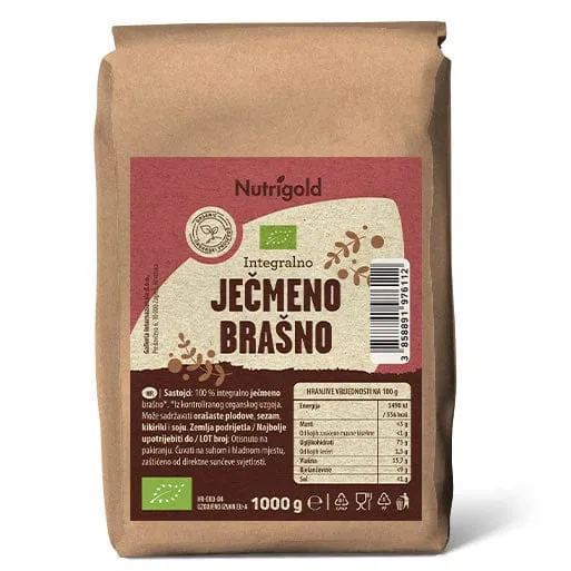 BIO Ječmeno brašno Integralno 1kg Nutrigold