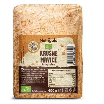BIO Krušne mrvice integralne 400g Nutrigold