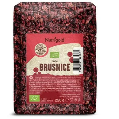 Bio sušene brusnice 250g Nutrigold