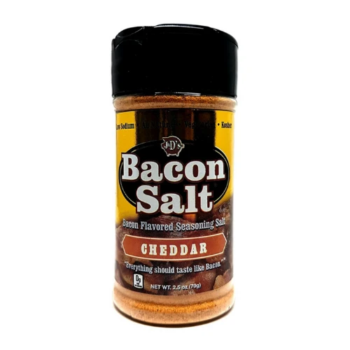 J&D's Cheddar Bacon Salt, pakiranje začina s okusom cheddar sira i slanine na žaru od 70g