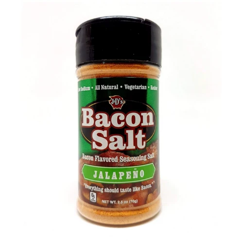 J&D's Jalapeno Bacon Salt, pakiranje arome slanine s roštilja s okusom jalapena od 70g
