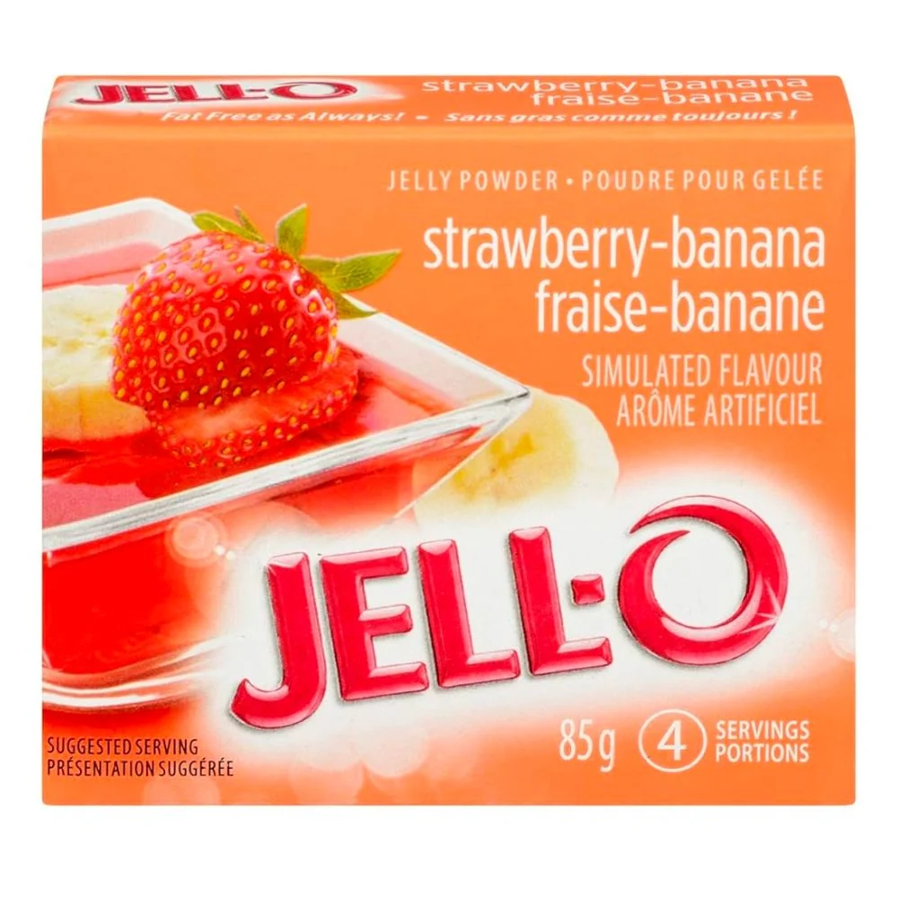 Jell-O Jagoda i Banana, priprema za želatinu s okusom jagode i banane od 85g