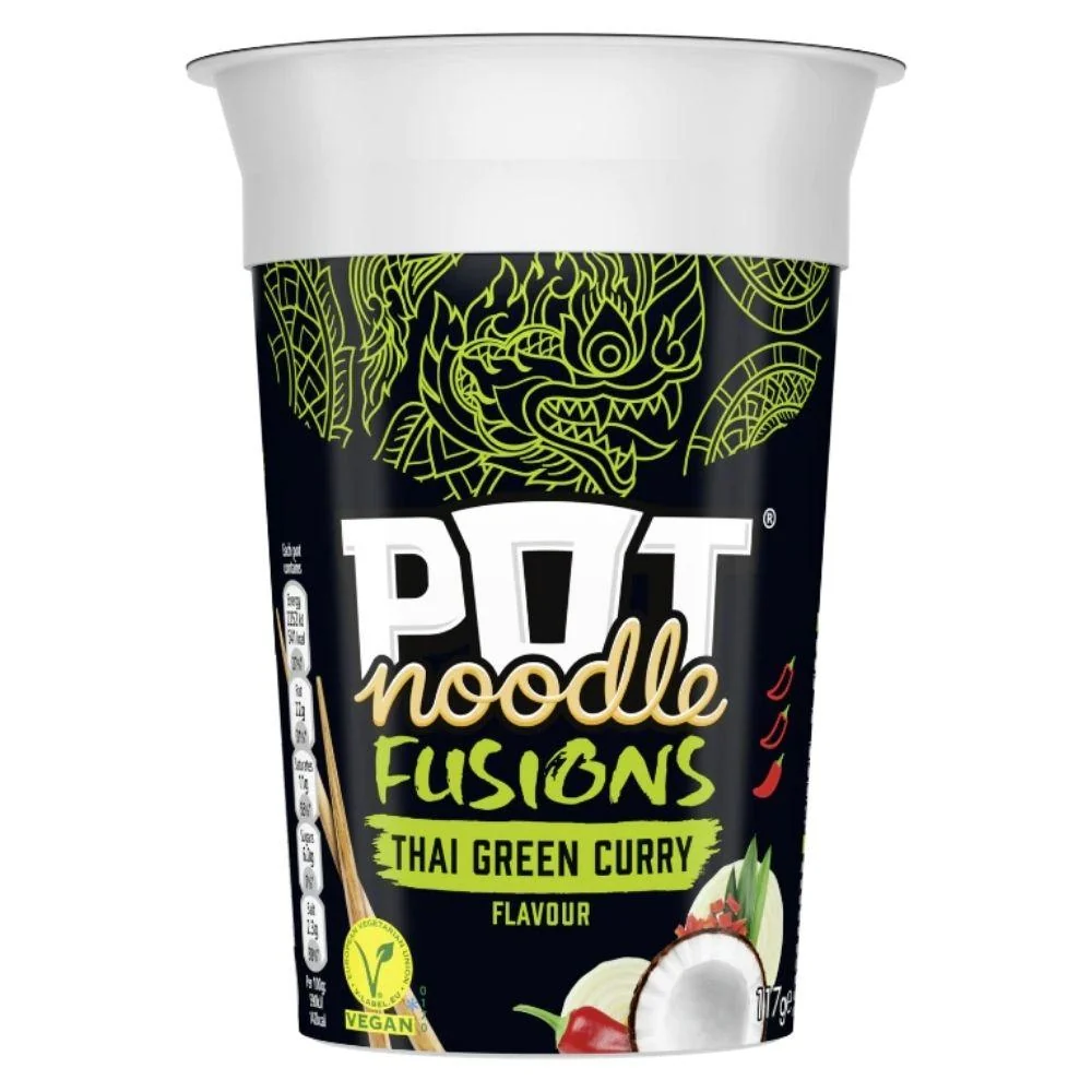 Pot Noodle Thai Green Curry, rezanci s tajlandskim zelenim curryjem s povrćem i sojinim umakom 117g