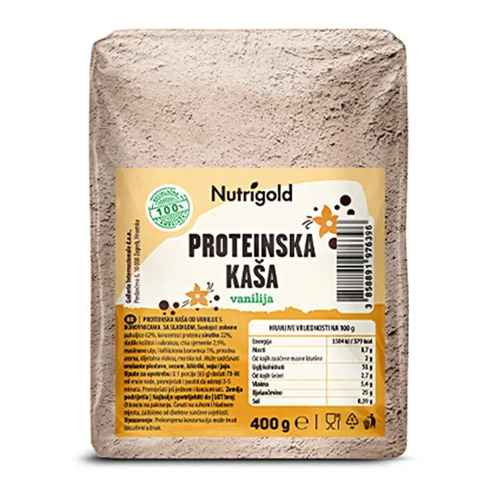 Proteinska kaš Vanilija s dodatkom borovnica Nutrigold 400g
