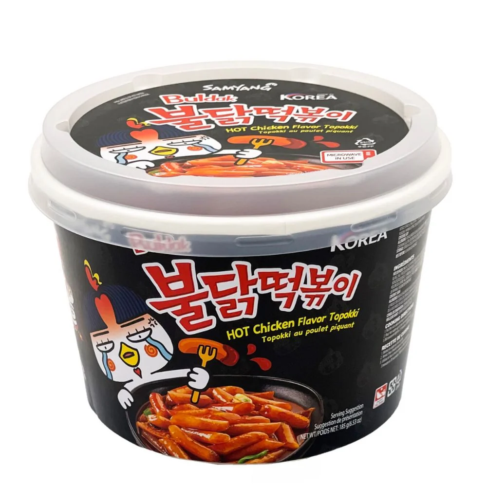 Samyang Buldak Hot Chicken Flavour Topokki, rižina tjestenina s umakom od ljutog piletine od 185g