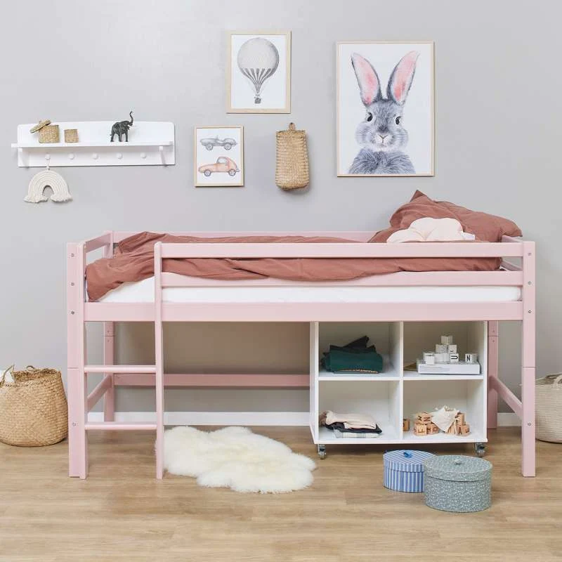 Hoppekids ECO Dream - My Color Poluvisoki Krevet - 90x200 cm. - Bleda Ružičasta