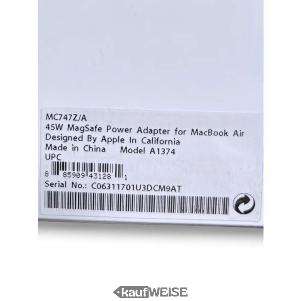 Originalno napajanje Apple 45W MagSafe 1 | MC747Z/ | za MacBook Air | NOVO orig