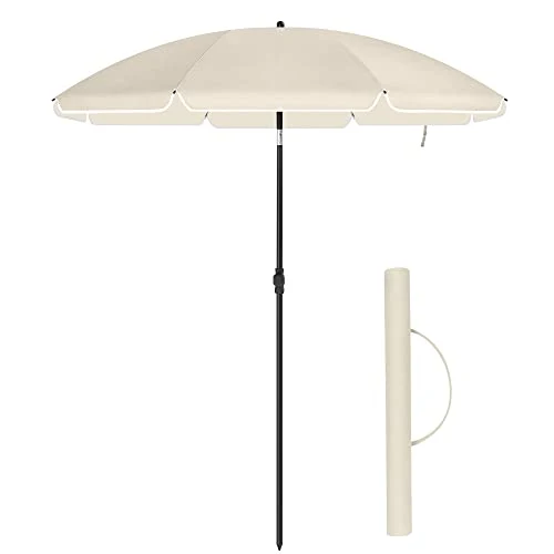 Suncobran 160 cm, zaštita od sunca UPF 50+, nagib 30°, bez postolja, bež