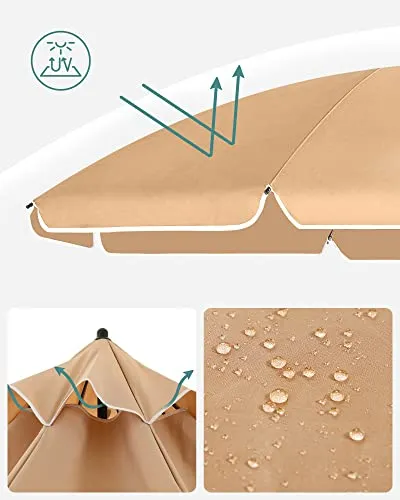 Suncobran 160 cm, zaštita od sunca UPF 50+, nagibni, bez postolja, taupe
