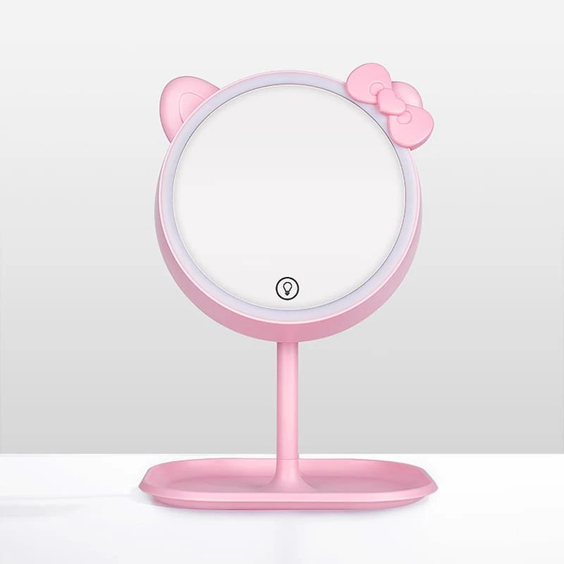 LED Sminkersko Ogledalo Pink Cat
