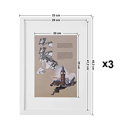 Set okvira za slike, 3 komada, za A3 format, bez držč, bijeli