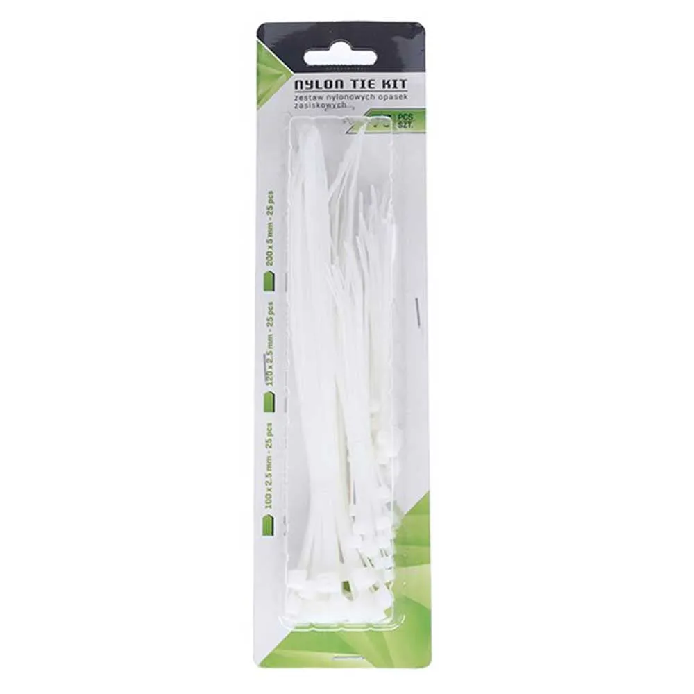 Najlonske vezice za brzo otpuštanje u više veličina (bijele) – 75 kom