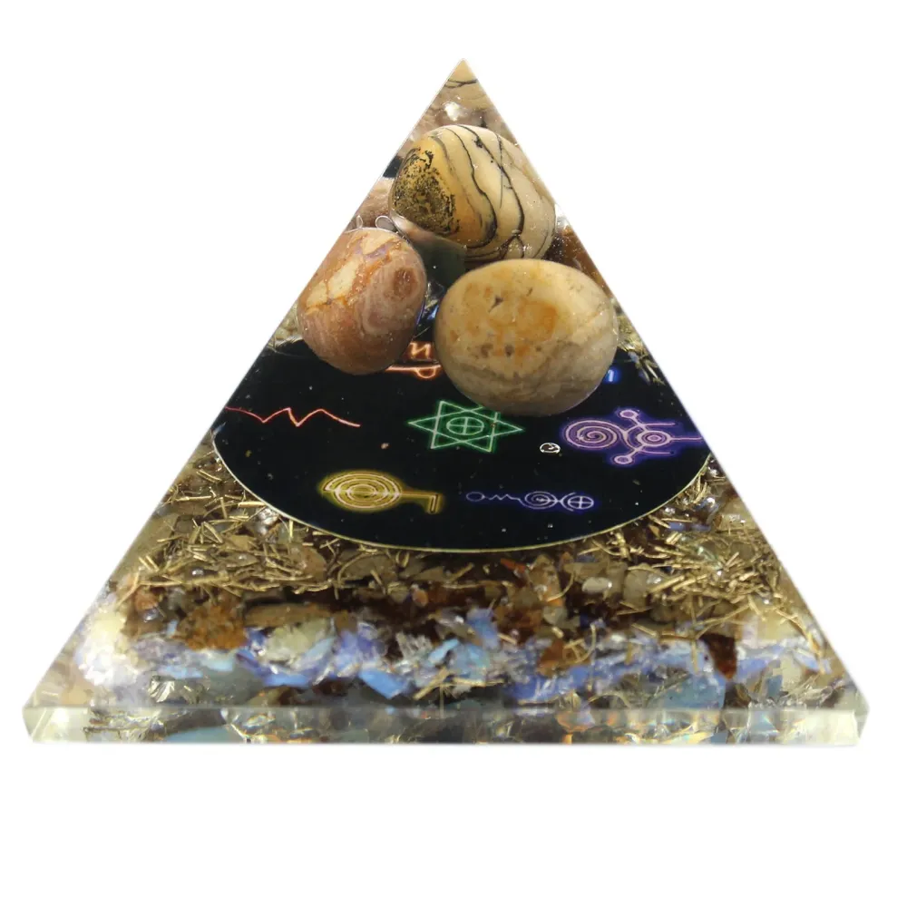 Orgonitna piramida Midnight Reiki 70mm
