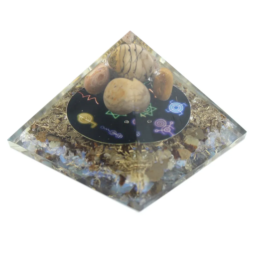 Orgonitna piramida Midnight Reiki 70mm