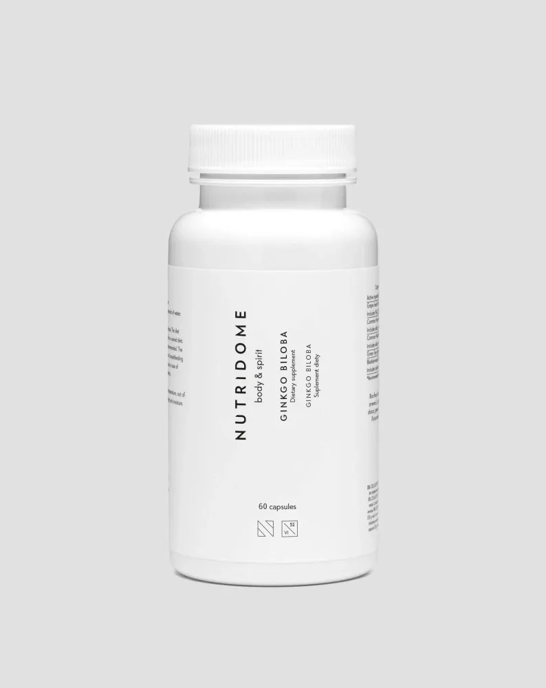 Ginkgo Biloba Ekstrakt lista Ginkgo bilobe Nutridome 60 kom.