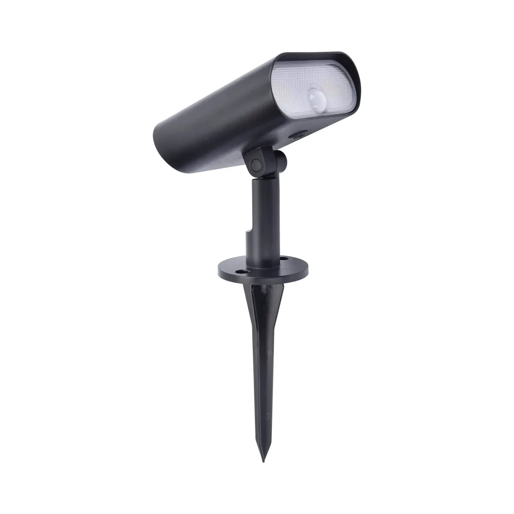 LED solarna spot svjetiljka GINBO, senzor pokreta, pametni, mat crna, 7W, CCT+RGB, IP44