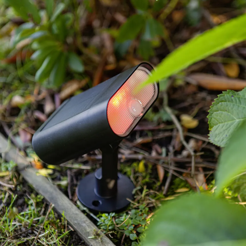 LED solarna spot svjetiljka GINBO, senzor pokreta, pametni, mat crna, 7W, CCT+RGB, IP44