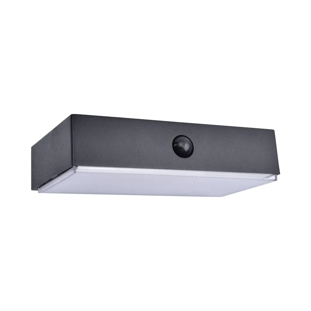 LED solarna zidna svjetiljka FADI, senzor pokreta, pametna, mat crna, 5W, CCT, IP54
