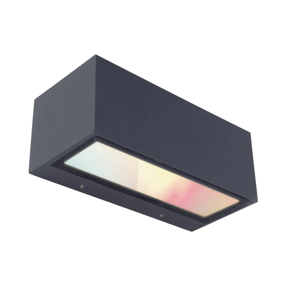 LED zidna svjetiljka GEMINI, pametna, tamno siva, 17W, CCT+RGB, IP54