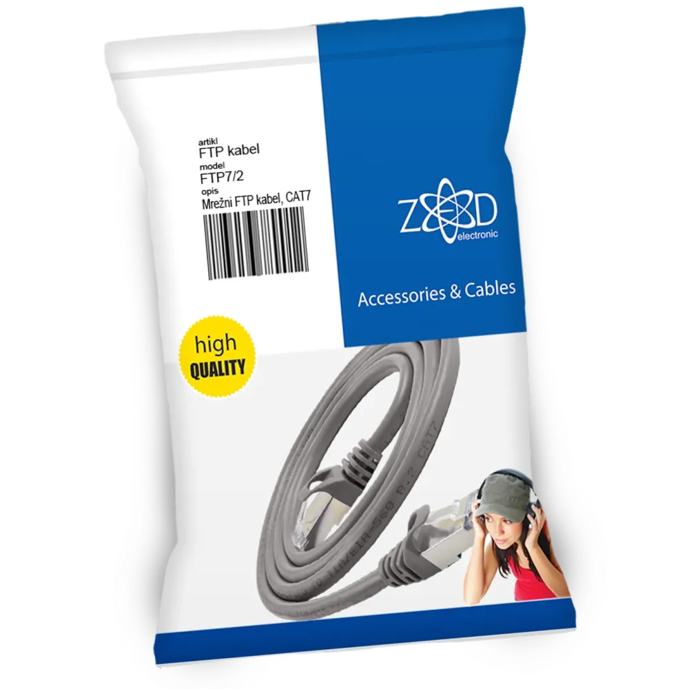 ZED electronic Mrežni FTP kabel, CAT7, dužina 2.0 metar - FTP7/2