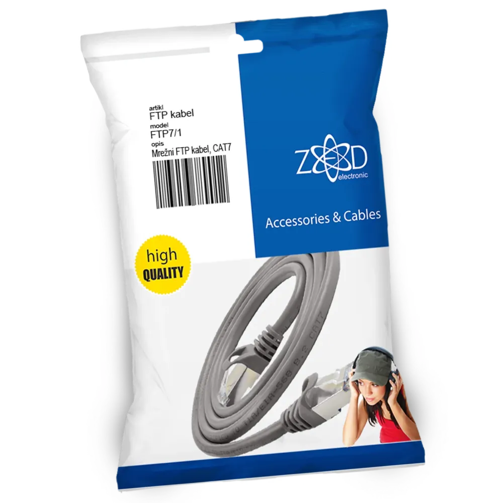 ZED electronic Mrežni FTP kabel, CAT7, dužina 1.0 metar - FTP7/1