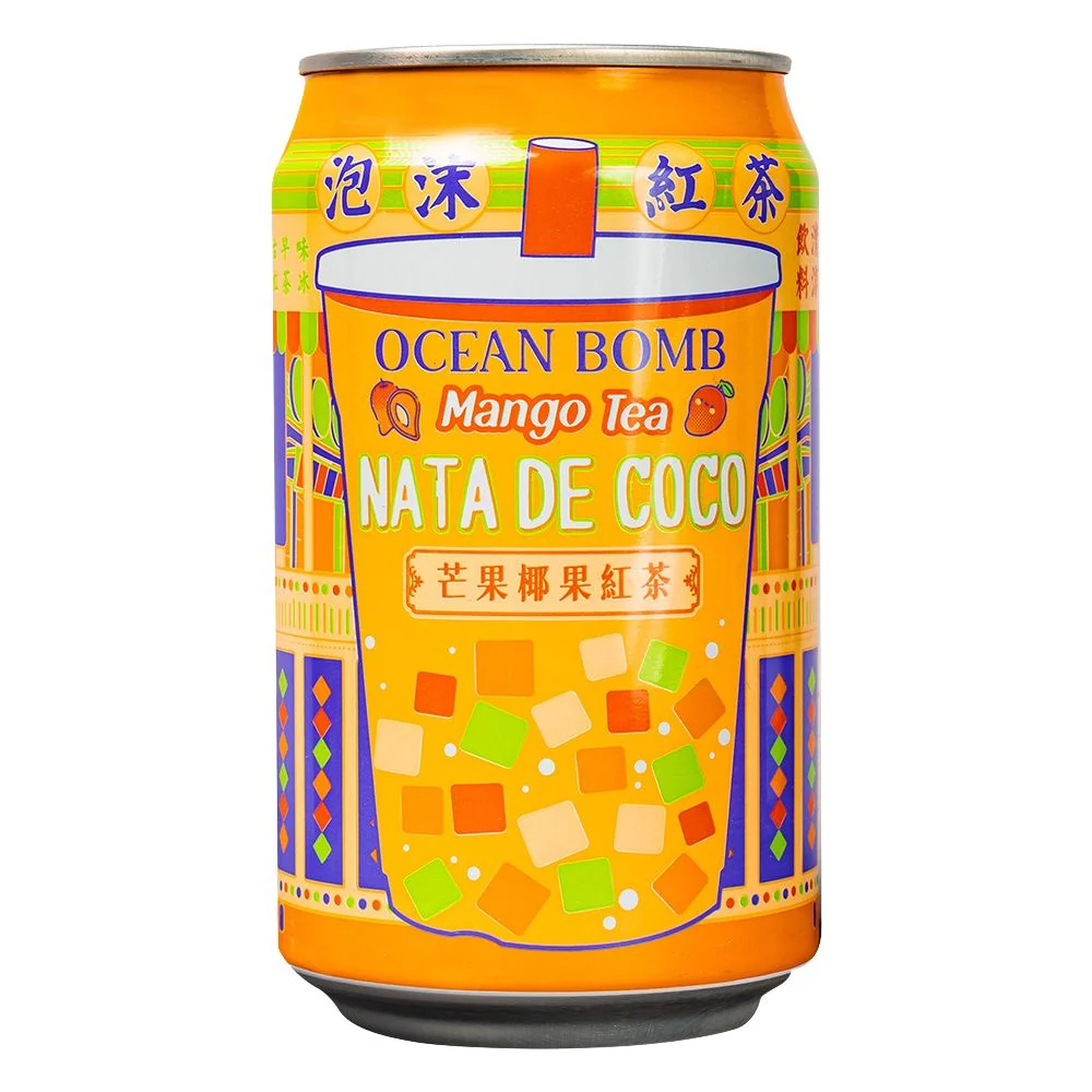 Ocean Bomb Mango Tea Nata De Coco, napitak od crnog čaja s nata de coco s okusom manga od 315ml