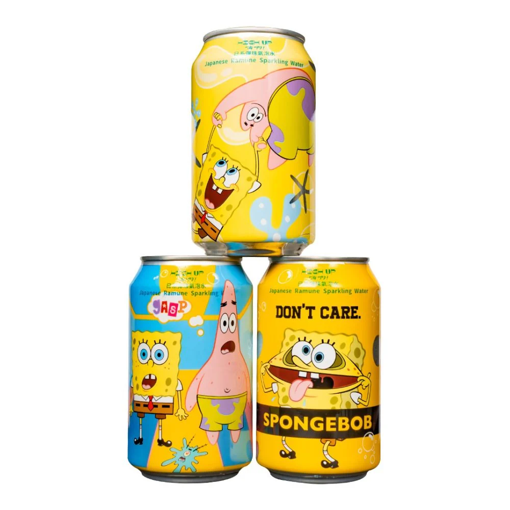 Spongebob Japanese Ramune Sparkling Water, gazirano piće s voćnim okusom s iznenađujućim dizajnom od 330ml