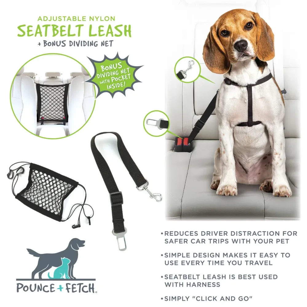 P&F DOG LEASH SEATBELT SET 2