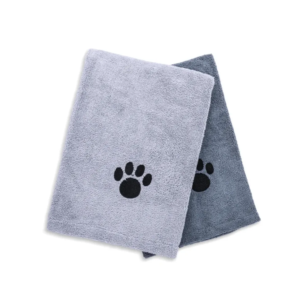 Set 2 Solid Microfiber Pet Towels - OV/STS