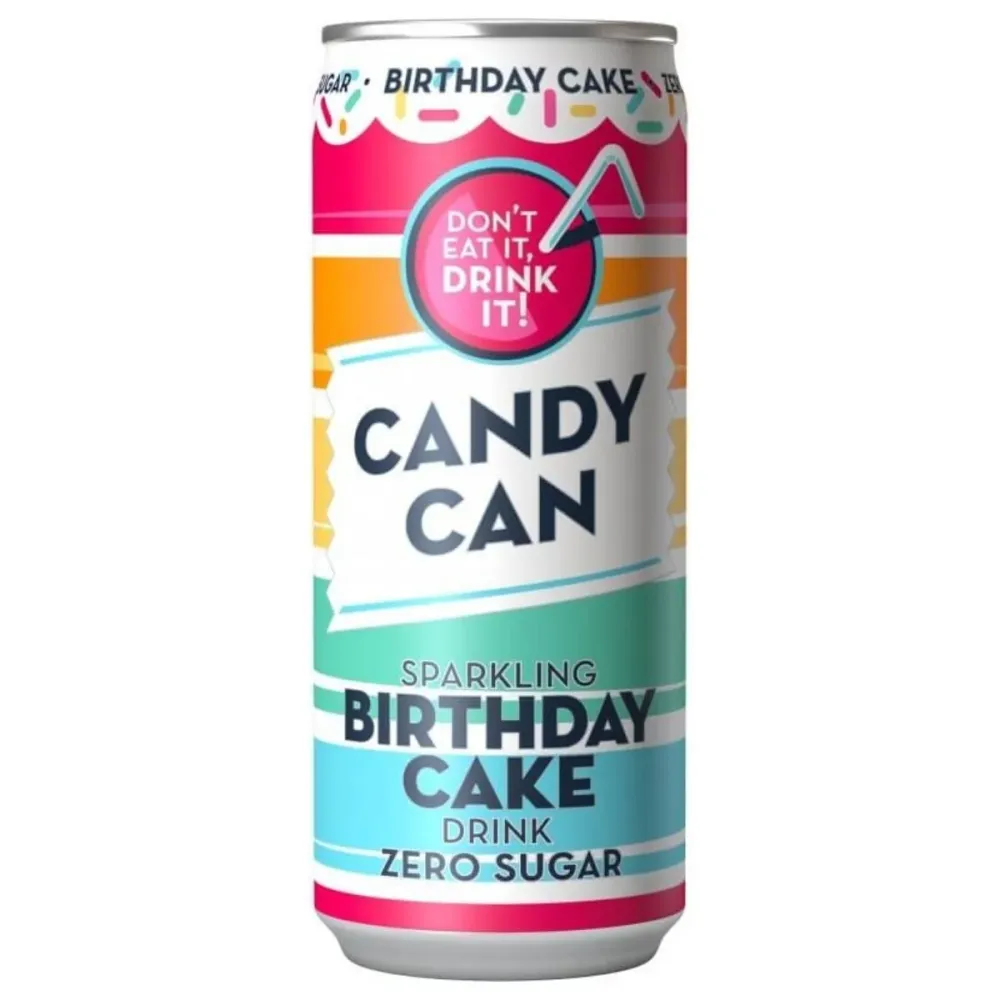 Candy Can Birthday Cake, piće od jagode i vanilije od 330ml