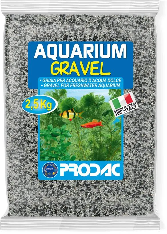 PRODAC Šljunak za akvarij, fini, 0,7-1 mm, crno-bijeli, 2,5kg