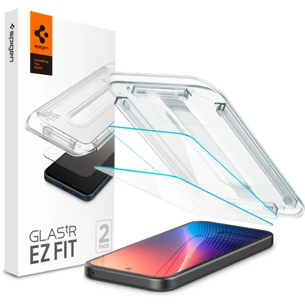 Spigen - Glas.tR EZ-FIT AGL08938 (pakiranje od 2 kom) za Google Pixel 9a - Prozirno