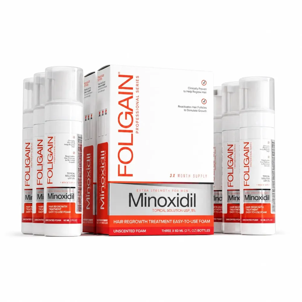 FOLIGAIN Minoxidil 5% Pjena za ponovni rast kose za muškarce 6-mjesečna opskrba