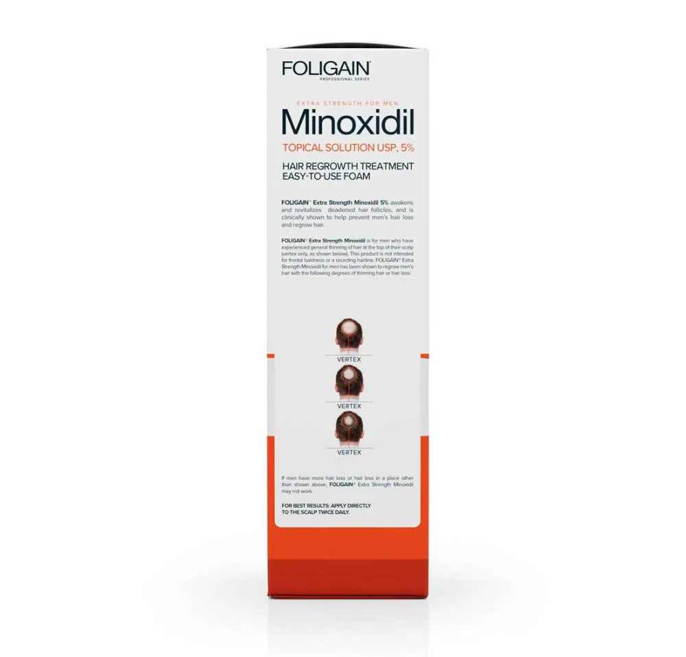 FOLIGAIN Minoxidil 5% Pjena za ponovni rast kose za muškarce 6-mjesečna opskrba