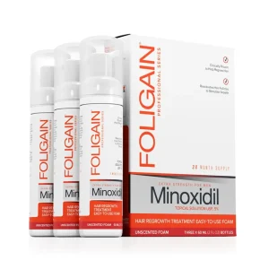 FOLIGAIN Minoxidil 5% Pjena za ponovni rast kose za muškarce 3-mjesečna opskrba