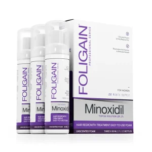 FOLIGAIN Minoxidil 2% pjena za poticanje rasta kose za žene, zaliha za 3 mjeseca